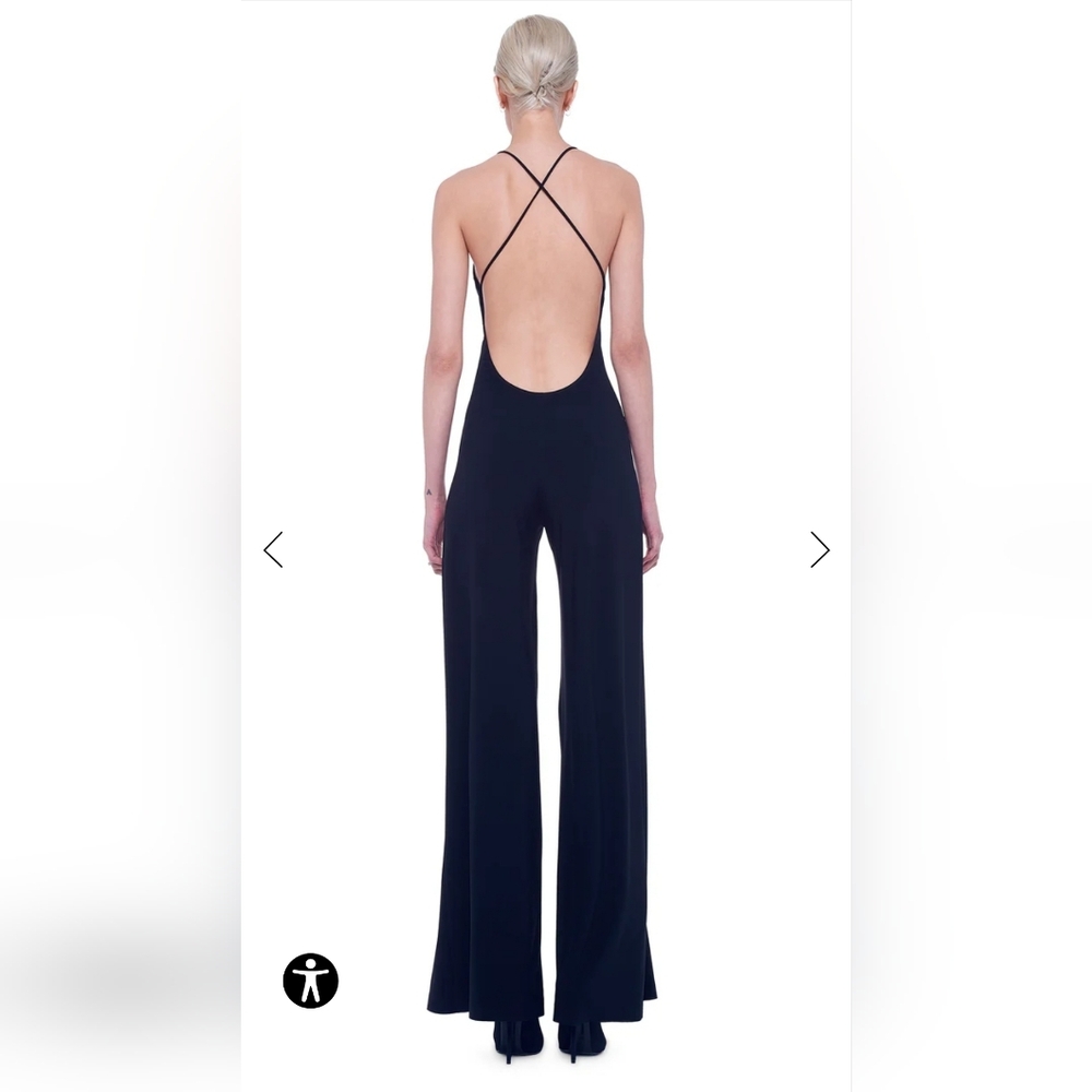 Norma Kamali LOW BACK SLIP jumpsuit size M - Picture 2 of 5